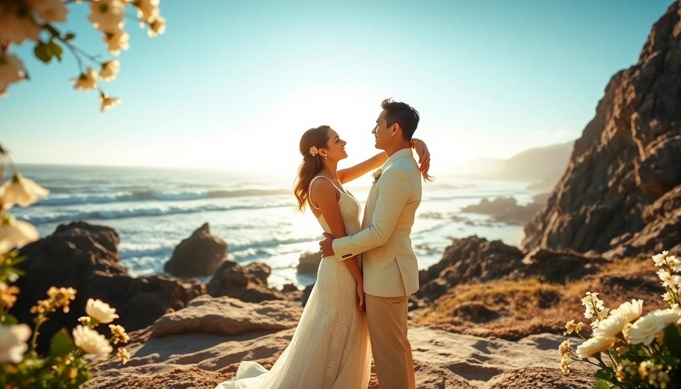 Big Sur wedding photographer captures a romantic beach ceremony with stunning cliffs.