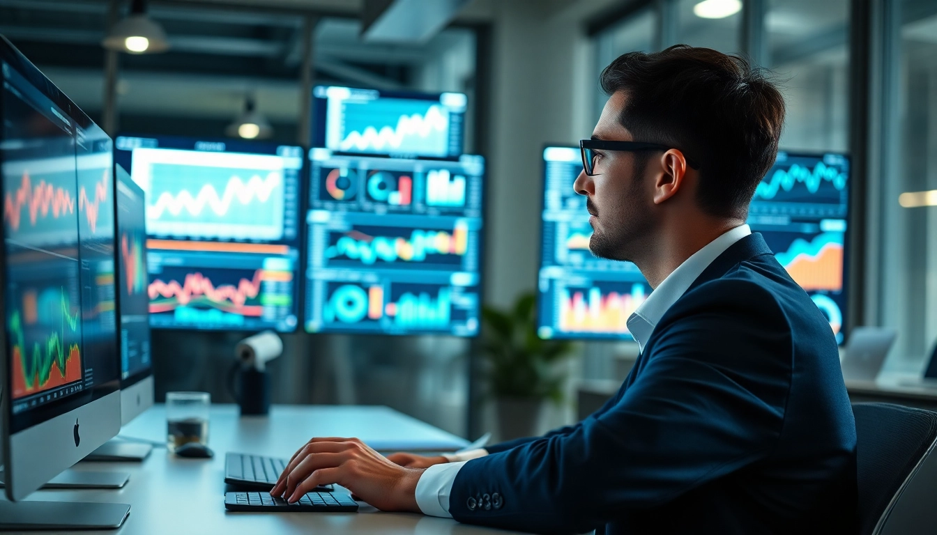 Leverage AI for competitive intelligence analysis in a modern office environment.