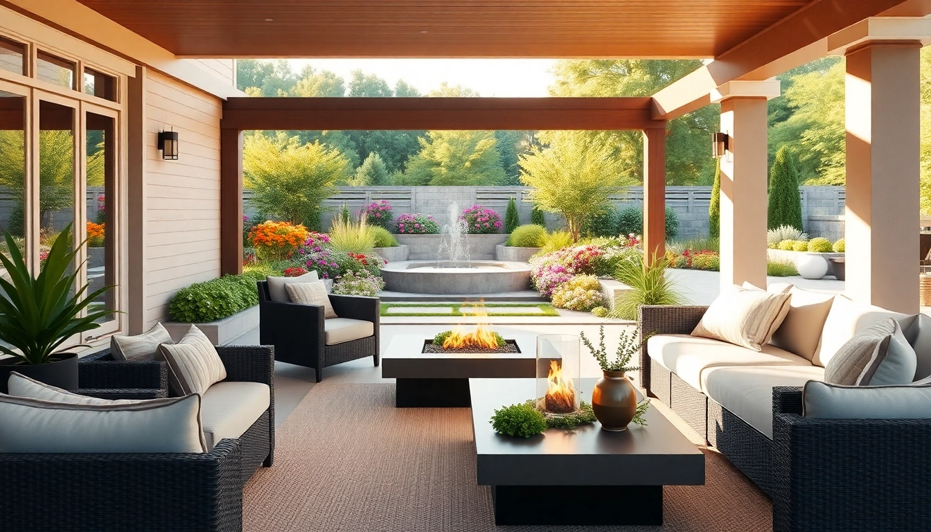Wellesley Outdoor Living luxury space with modern seating and lush garden.