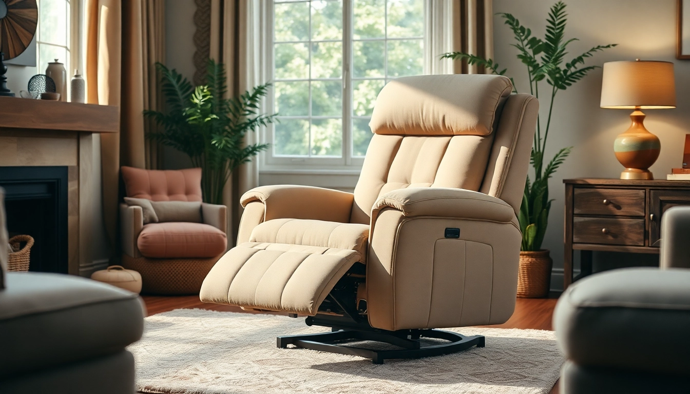 Enjoying the comfort of a power lift recliner in a cozy living room.