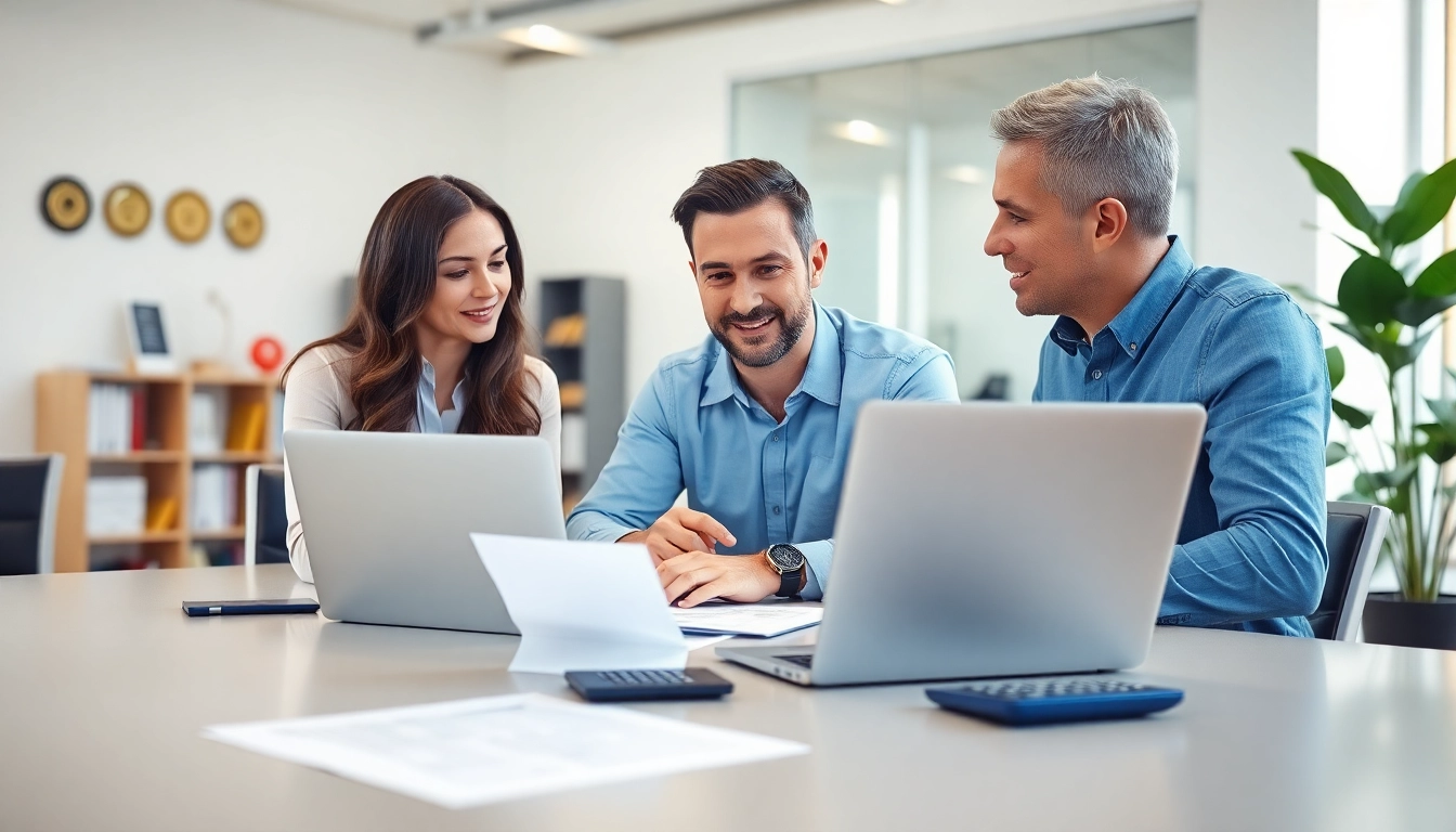 A tax consultant in Kenya discussing financial strategies with a client in a modern office.