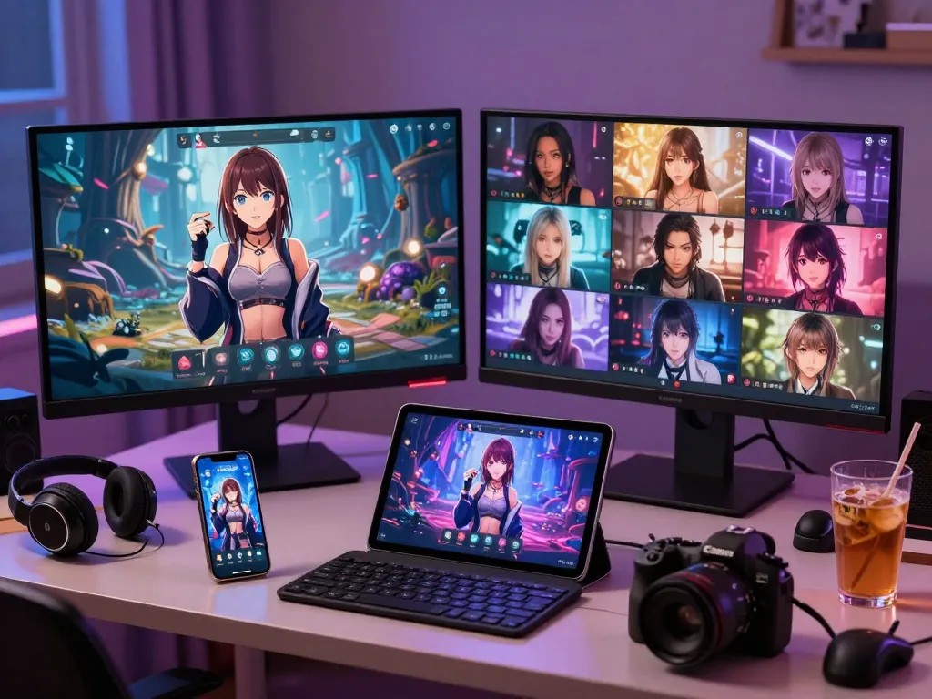 Exciting scene of players enjoying free sex games on various devices, highlighting diverse characters and immersive environments.