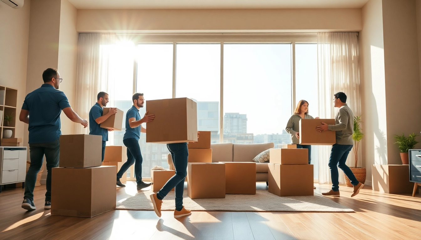 Movers efficiently transporting items for a boston moving company ensuring a smooth relocation.