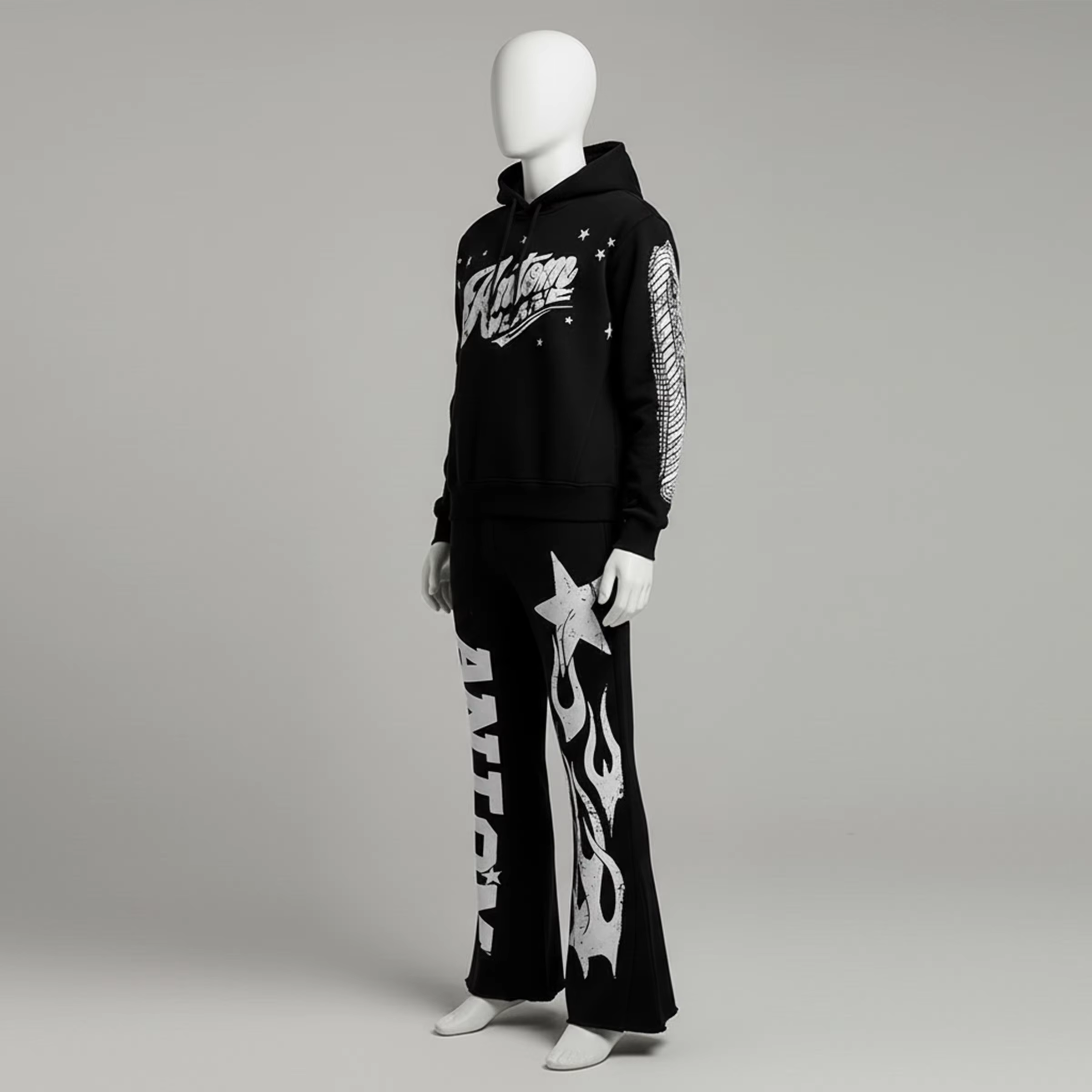 Oversize Puff Print Stacked Suit for Bold Streetwear