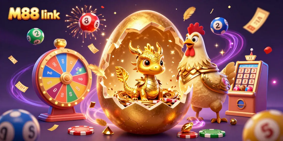 Engage with M88 link to discover a vibrant casino world featuring a golden dragon and dynamic prize elements.