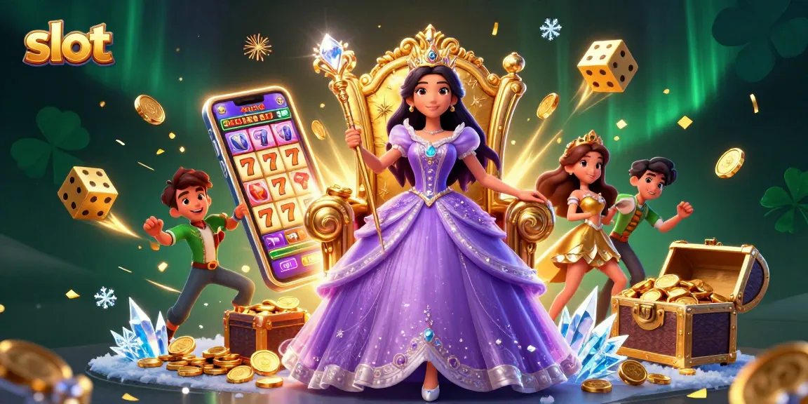 Experience thrilling wins at slot machines with a photorealistic princess amidst a jackpot explosion.