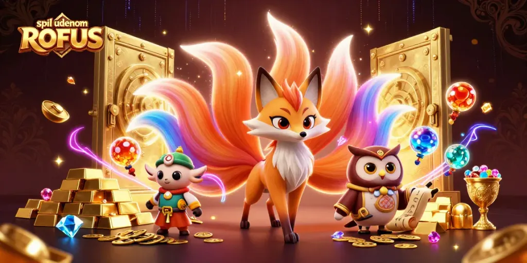 Play thrilling games at spil uden om ROFUS with vibrant casino elements and captivating characters.