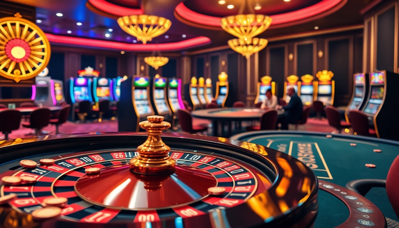 Experience thrilling gaming at shbet with elegant tables, vibrant slot machines, and vibrant casino atmosphere.