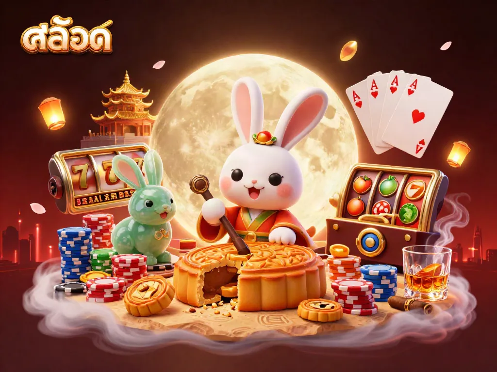 Engage in thrilling slots gameplay with สล็อต symbols in a vibrant casino scene.
