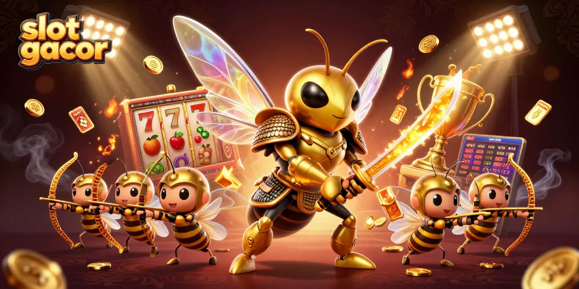 Engage with thrilling slot gacor adventures showcasing golden characters and casino elements.