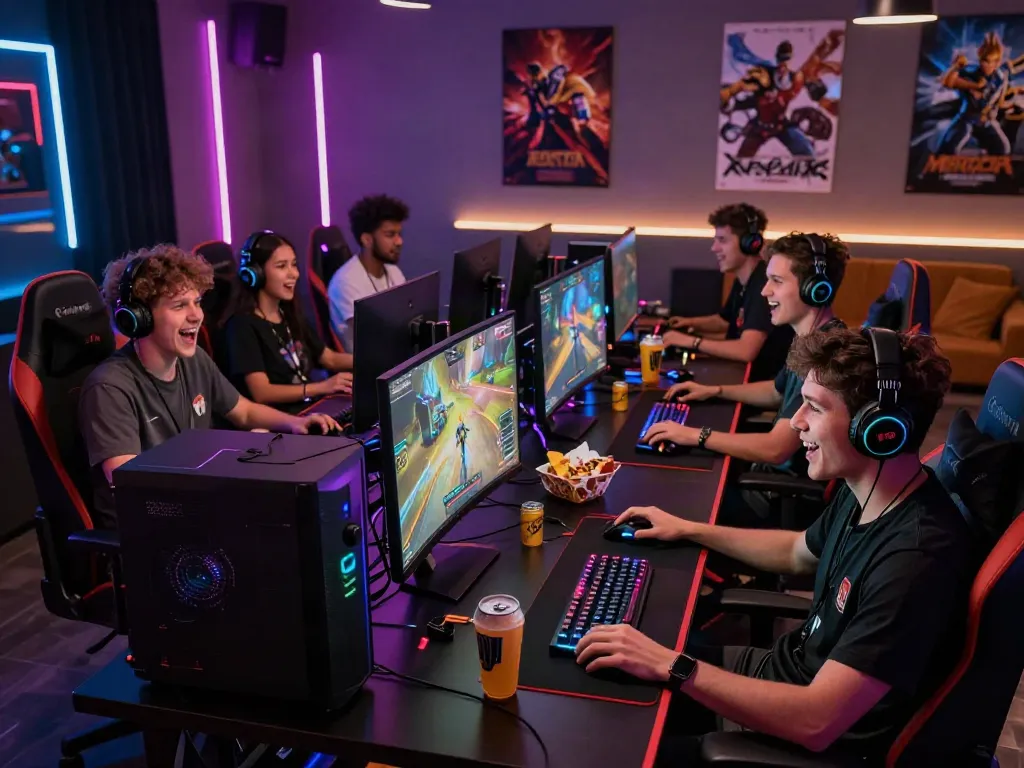 Pengalaman permainan diana4d yang seru dengan gamer berkumpul di satu ruangan.