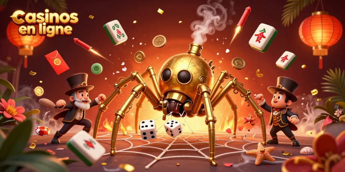 Les casinos en ligne vibrent avec des éléments de jeu captivants dans cette illustration 3D.