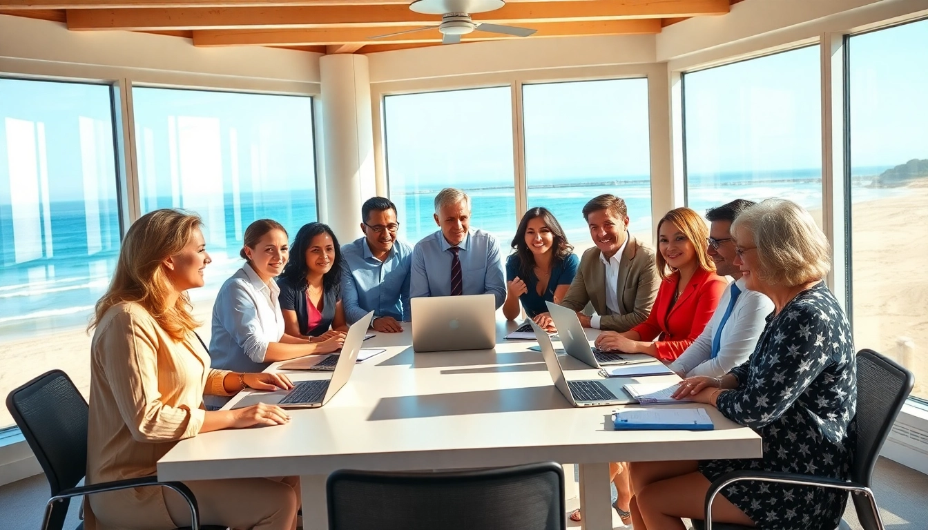 Highlighting community engagement at https://kbindependent.org/ with a diverse team in a coastal setting.