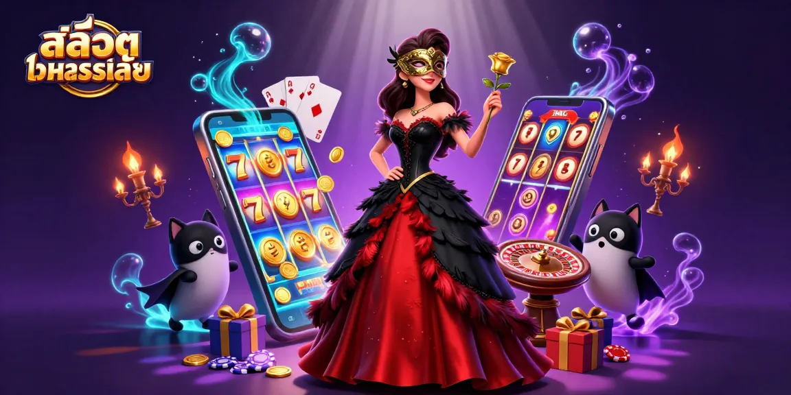 Experience thrilling สล็อตทดลองเล่น action with a beautiful lady, magical elements, and dynamic casino items.