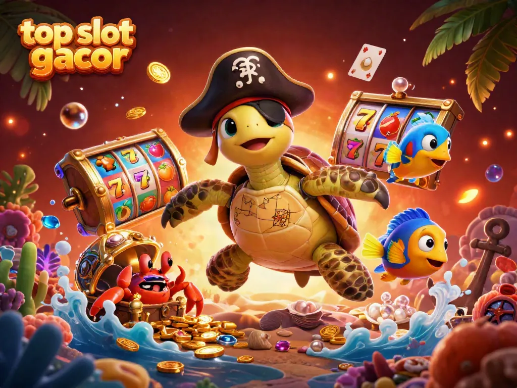 Visualisasi permainan slot gacor terbaru di 222SLOT dengan karakter 3D berwarna-warni.