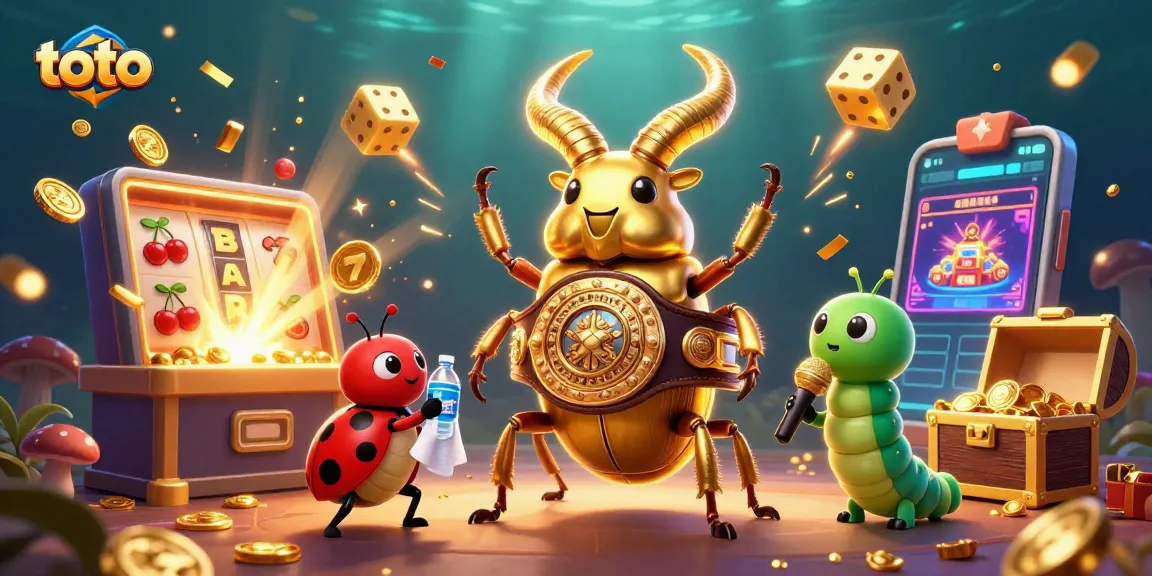 Engage in exciting toto casino games with vibrant characters, gold coins, and dynamic gaming elements.