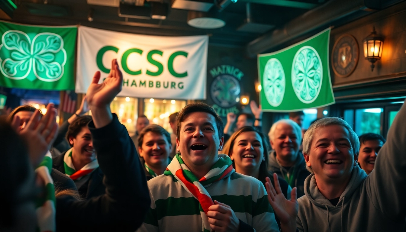 Feiernde Fans im csc hamburg, die ihre Leidenschaft zum Ausdruck bringen.