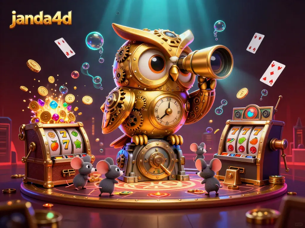 Rasakan sensasi menang di janda4d dengan mesin slot dan simbol keberuntungan dalam suasana kasino yang hidup.