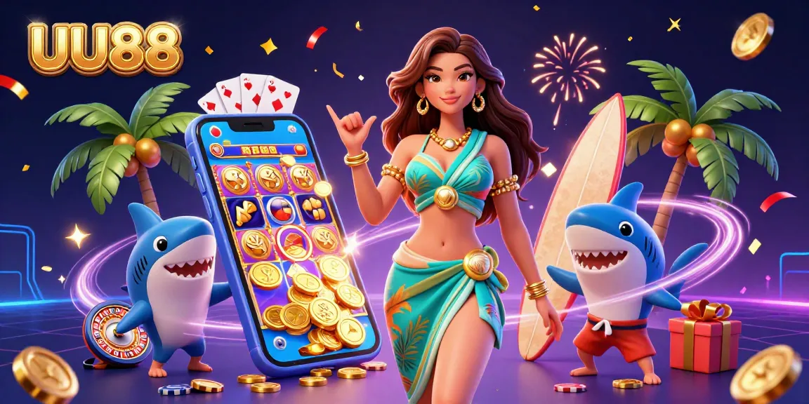 Spin exciting slots and win with UU88, featuring vibrant games and joyful characters.