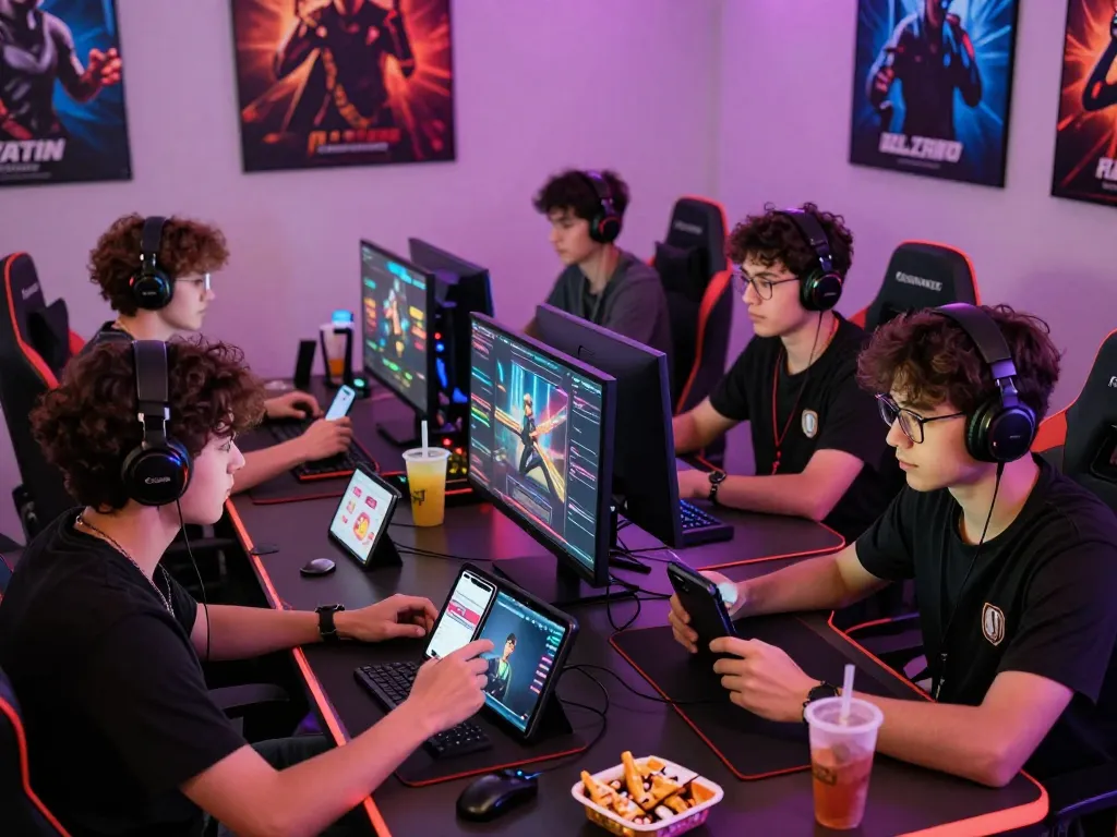 Engaged players enjoying online gaming at www.mantra88.com in a dynamic and vibrant setup.