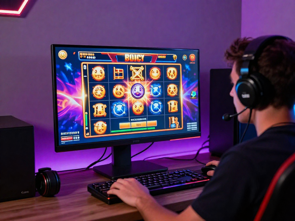 Engaged player enjoying new bonus buy slots in a vibrant online casino atmosphere.