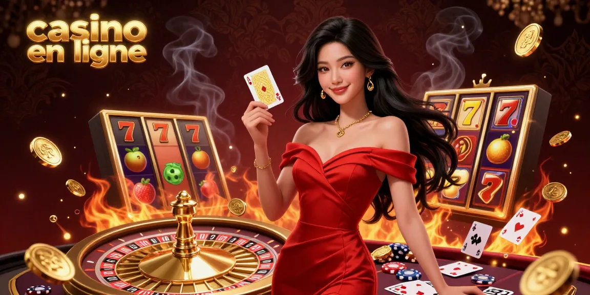 Découvrez des jeux de casino en ligne captivants avec une scène photoréaliste d'une belle femme asiatique jouant aux cartes à côté d'une roue de roulette.