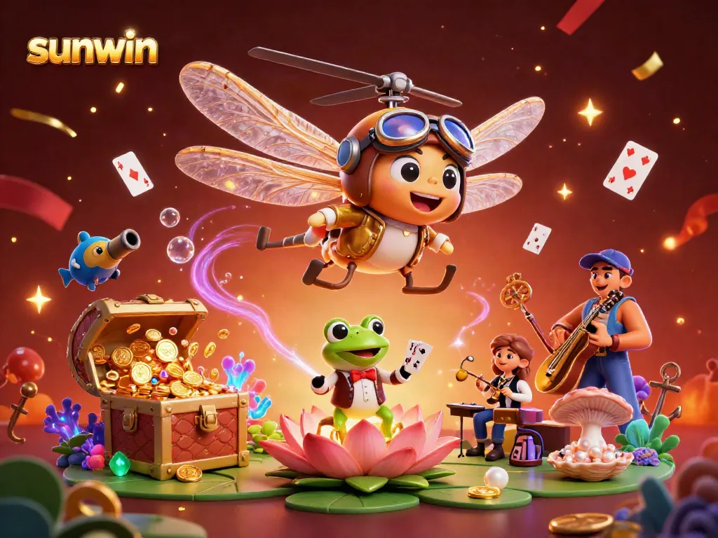 Experience the thrill of sunwin gaming with vibrant characters and casino elements