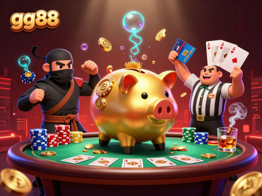 Experience the excitement of gg88 casino with energetic gaming characters and vibrant poker action.