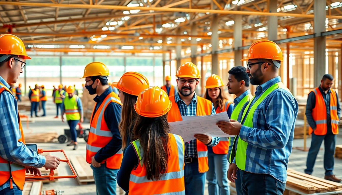 Engage in hands-on construction training programs with diverse participants in a dynamic training environment.