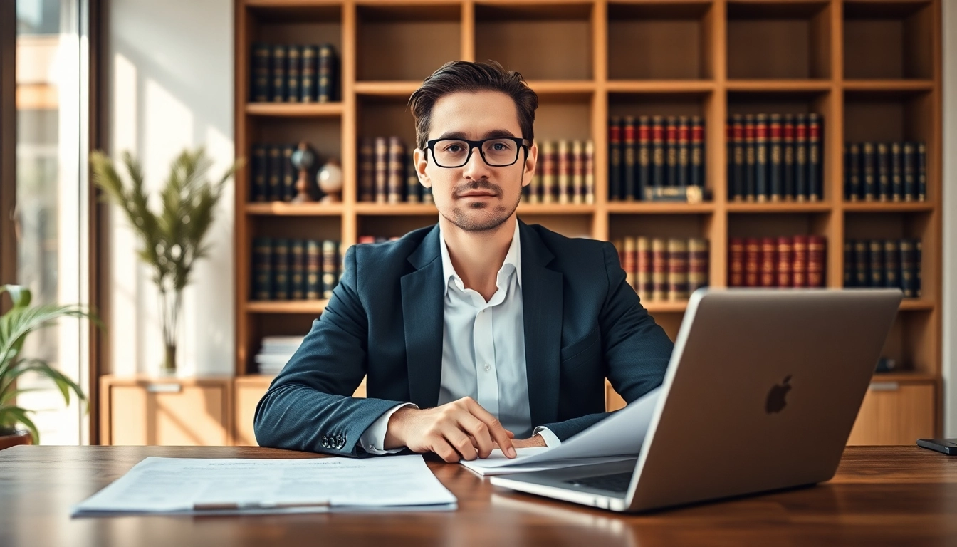 Sarasota injury lawyer consulting with a client in an inviting law office setting.
