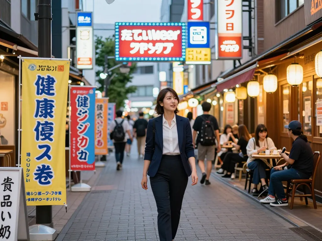 帯広デリヘルサービスの活気あるストリートシーン、アクティブなナイトライフとプロフェッショナルなデリバリーヘルスの提供を示しています。