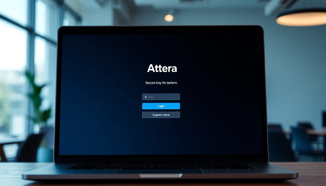 Access the Atera login page with a secure and user-friendly interface displayed on a laptop.