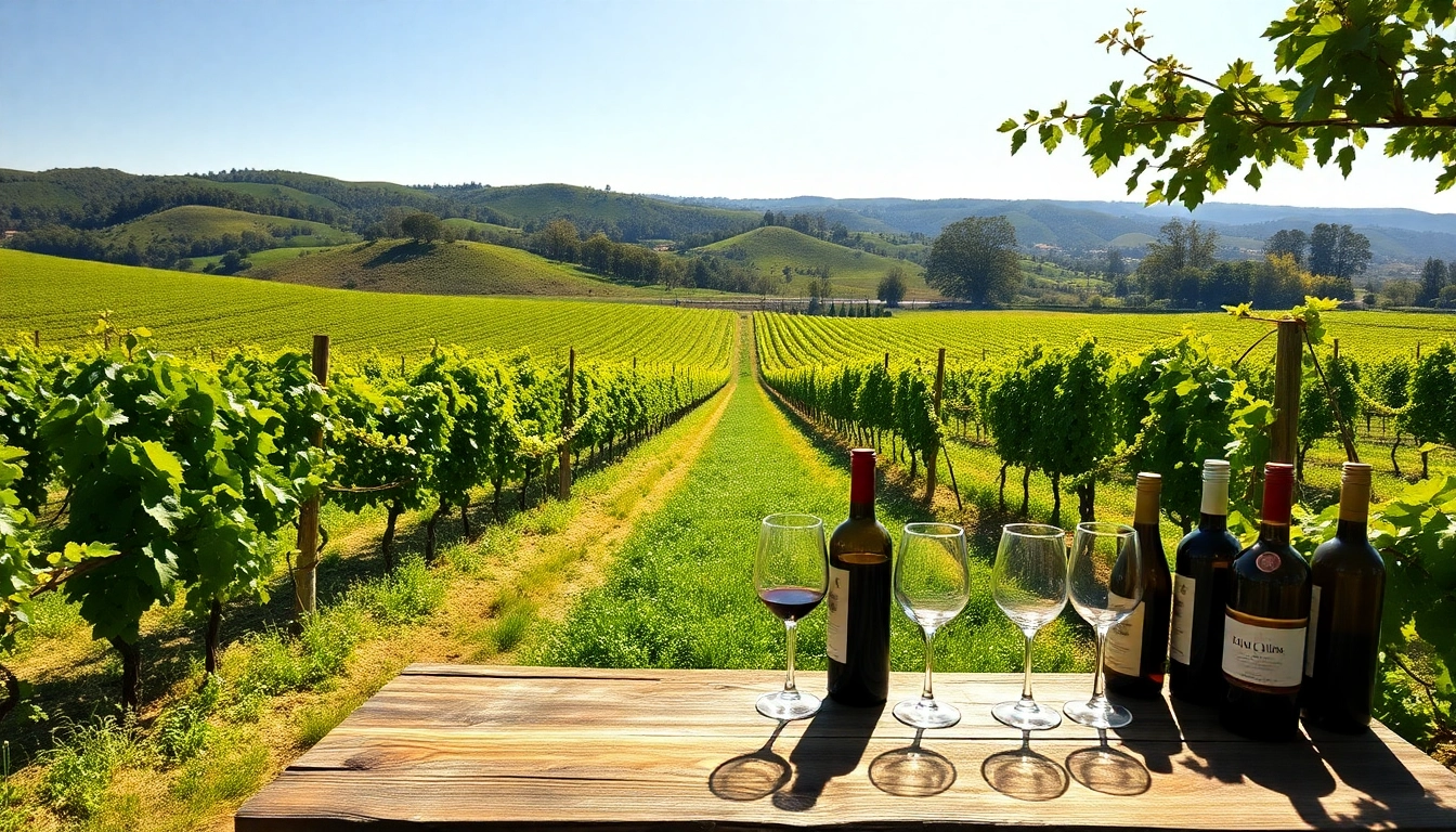 Tourists enjoying a wine tasting experience in the scenic northern california wine country with vineyards.