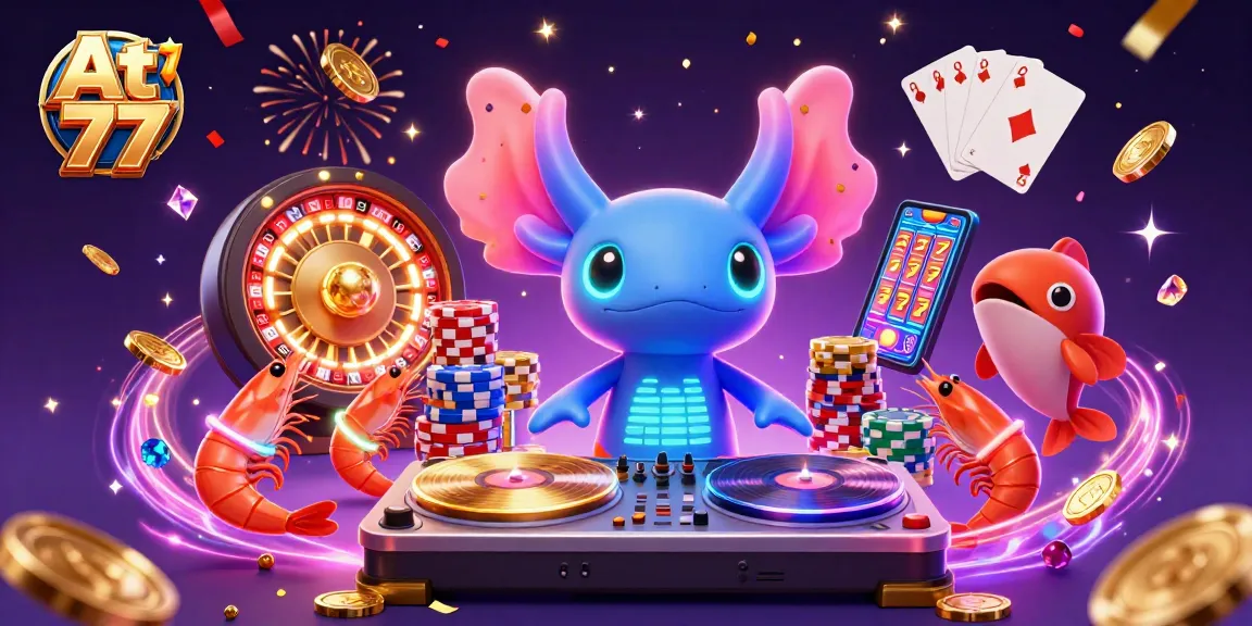 Engage in thrilling gameplay at At 77, featuring vibrant casino elements and energetic characters.