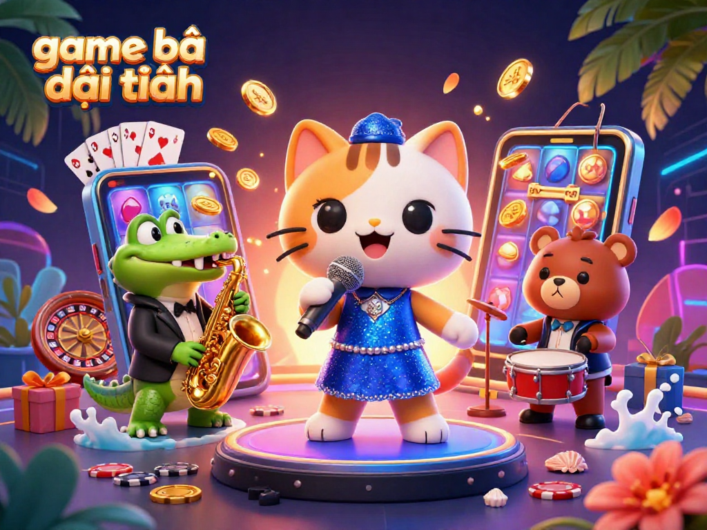 Experience game bài đổi thưởng with vibrant characters in a lively casino scene, showcasing exciting gaming elements.