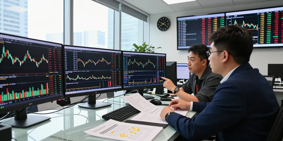 Live gold price updates in a modern finance office, traders analyzing charts and market trends.