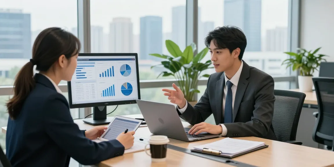 Discussing 소액결제현금화 strategies in a modern financial office.