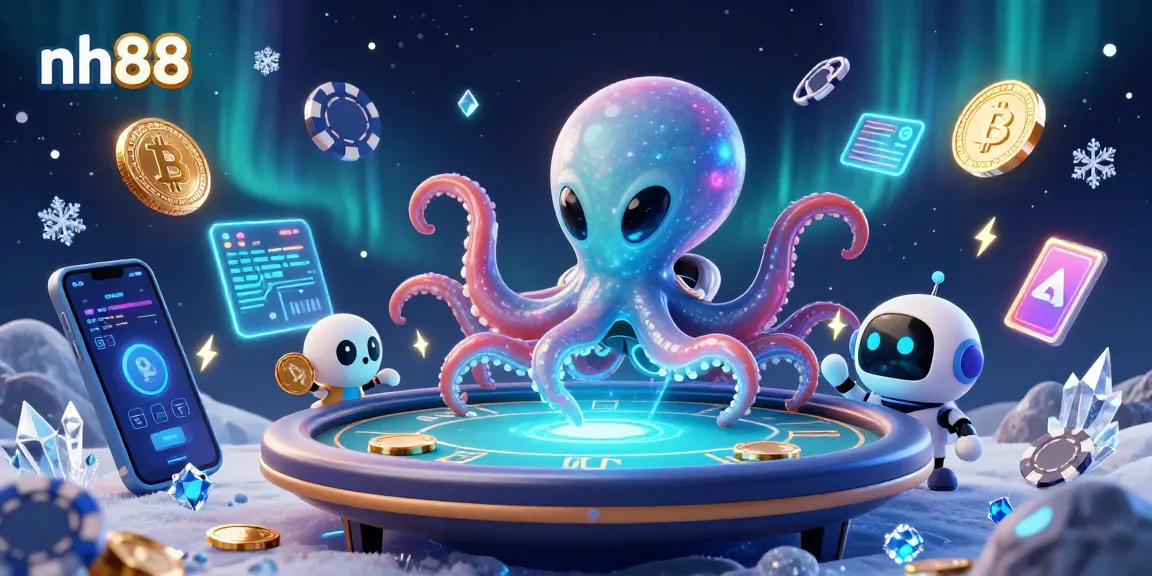 Join the fun at nh88 with an alien octopus dealing holographic poker in space!