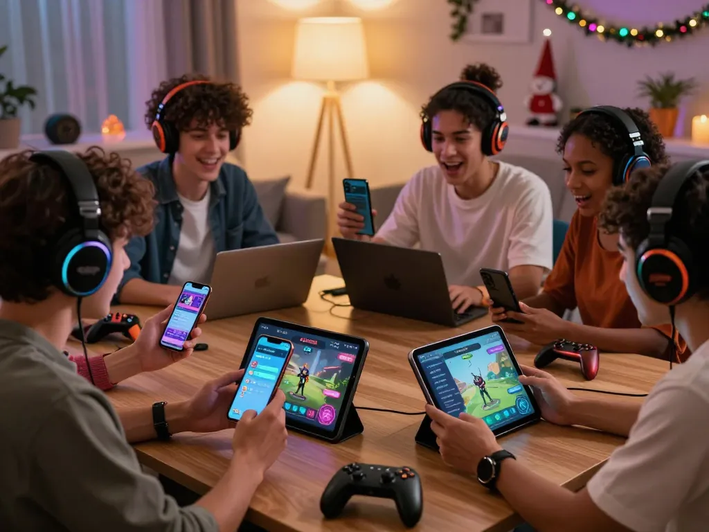 Friends enjoying an exciting gaming session on Go88 app in a cozy living room.