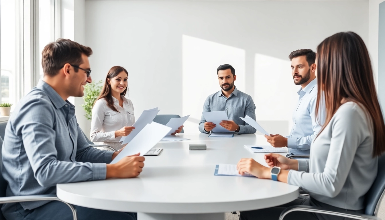 Showcase of an expert led warranty company team collaborating in a modern office environment.