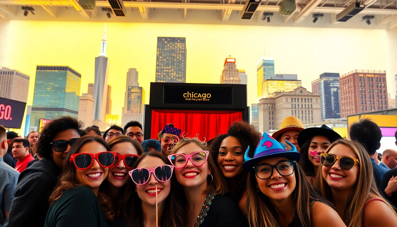 Capture unforgettable moments with a photo booth chicago at an exciting event surrounded by lively guests.