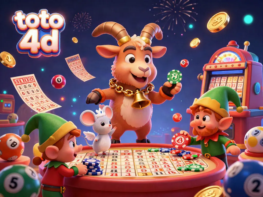 Tangkap momen seru dengan toto 4d dalam permainan lotere yang meriah, karakter lucu dengan efek visual menarik.