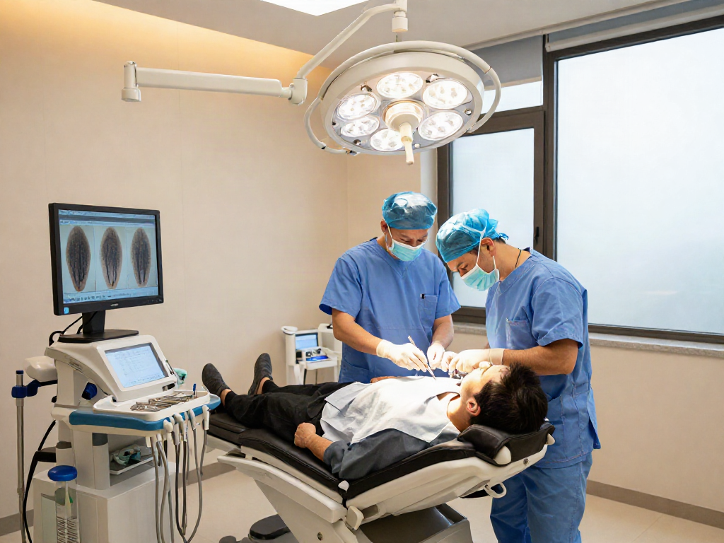 Hair transplant surgery in Turkey with a professional team in a modern clinic.