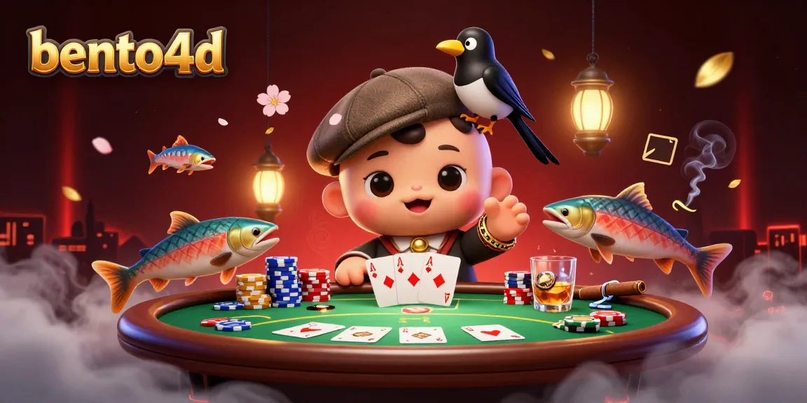 Bento4d menampilkan bayi Nessie dan teman-temannya yang ceria terlibat dalam permainan poker yang dinamis.