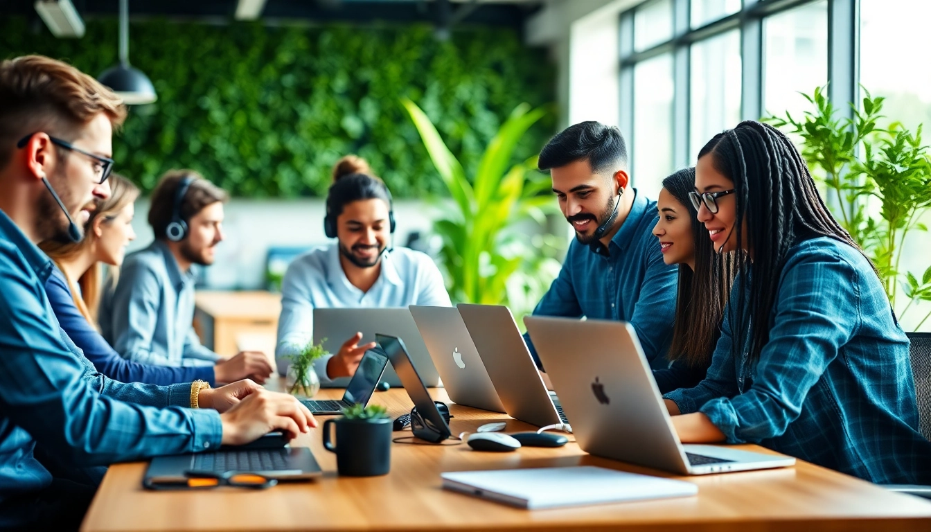 Team providing it support services in a collaborative office setting to enhance productivity.