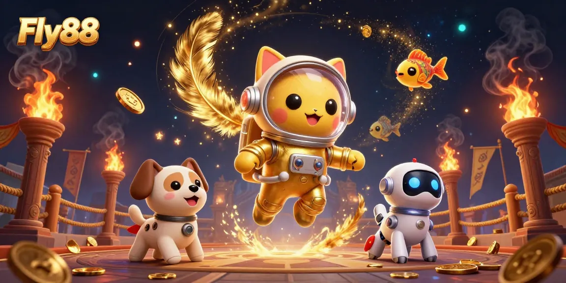 Engage in thrilling gameplay at Fly88, featuring dynamic elements like gold coins and exciting alien visuals.