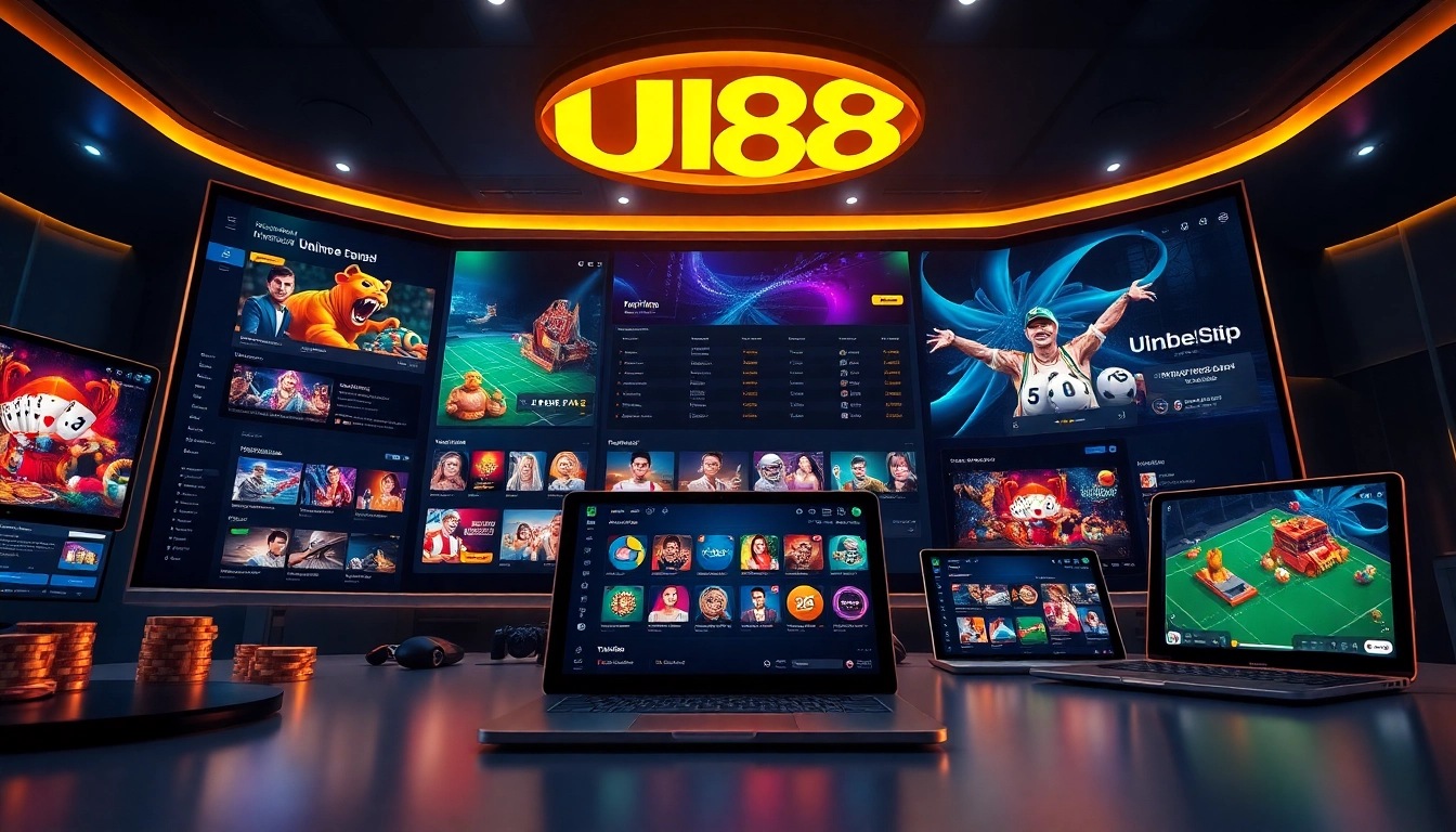 UU88 online gambling platform interface showcasing vibrant graphics and modern technology.