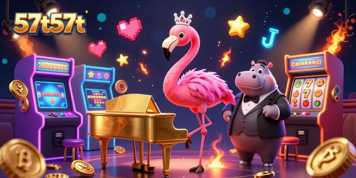Jogue com emoção no 57t57t, onde a cantora flamingo em vestuário glamouroso encanta enquanto símbolos de caça-níqueis brilham.
