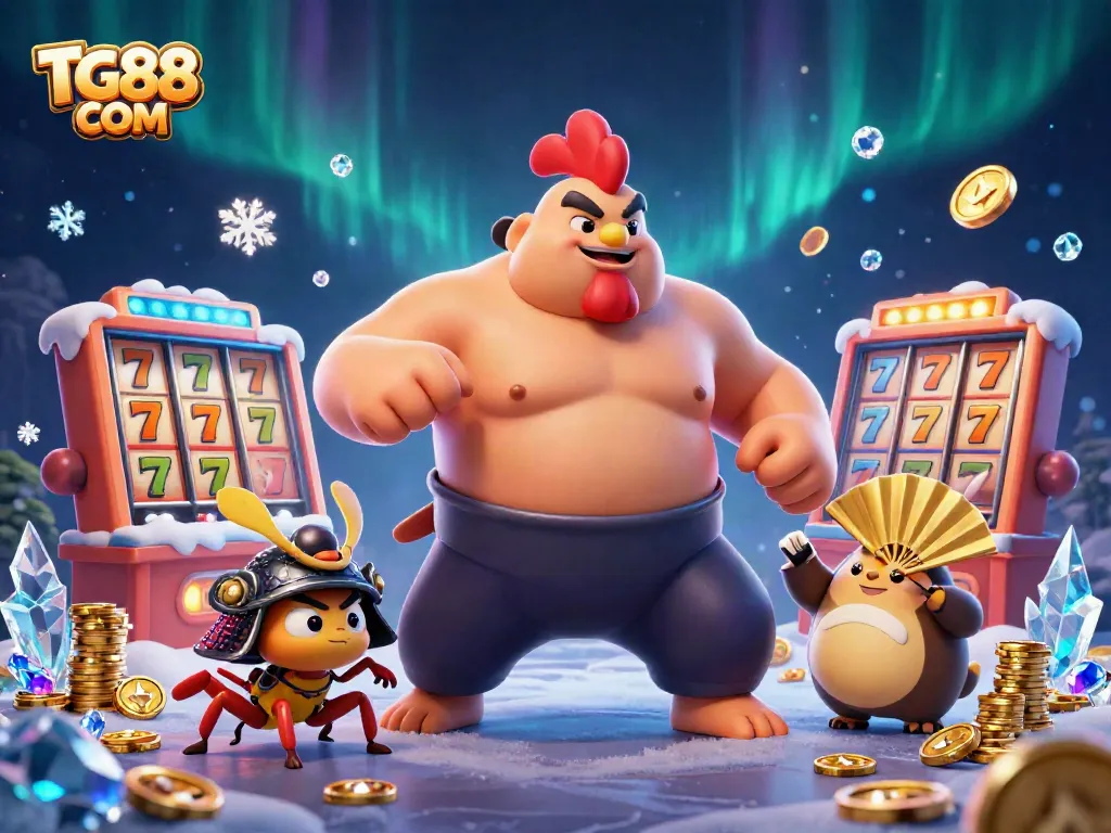 Engage with exciting gameplay on TG88 COM as characters celebrate jackpots in a dynamic casino scene.
