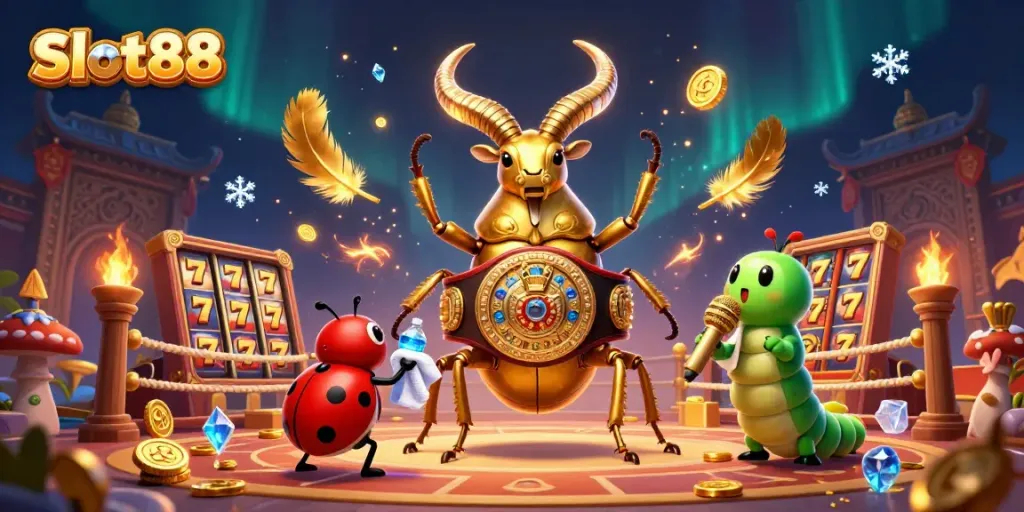 Experience thrilling gameplay with Slot88 in this dynamic casino-themed illustration.